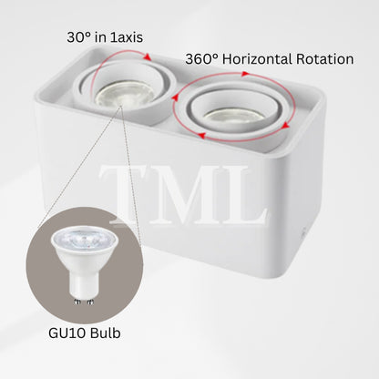 Premium 360 degree Halo Surface GU10 LED Spotlight Single Head Square Double Head Rectangular 4HOME SINGAPORE - 4HOME
