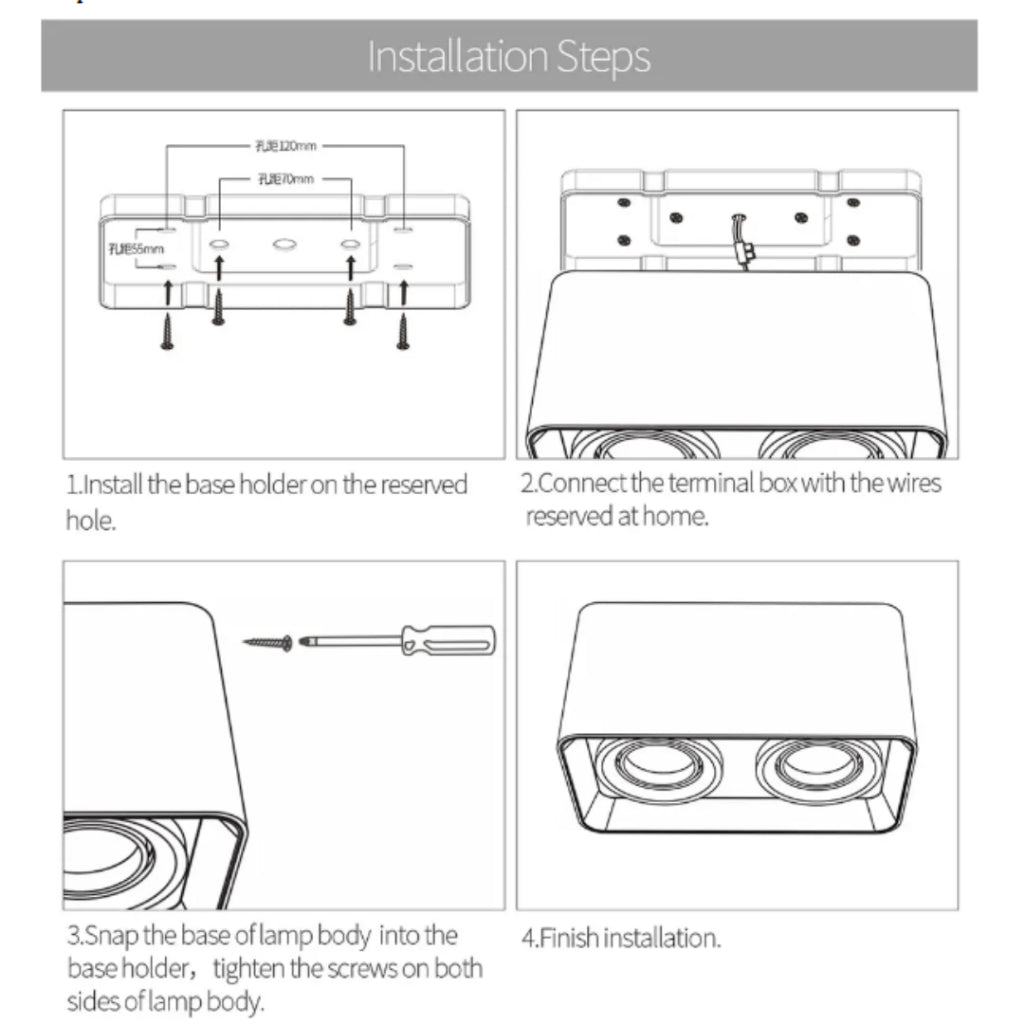 Premium 360 degree Halo Surface GU10 LED Spotlight Single Head Square Double Head Rectangular 4HOME SINGAPORE - 4HOME