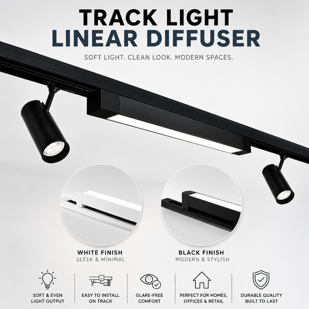 track light with flood light linear diffuser