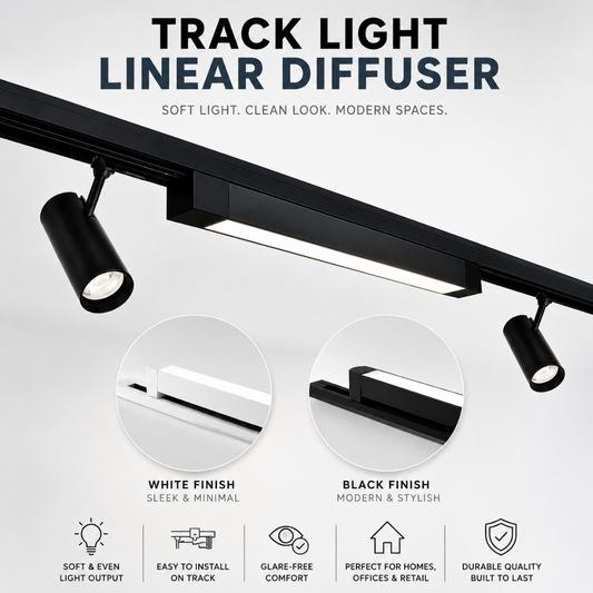 track light with flood light linear diffuser